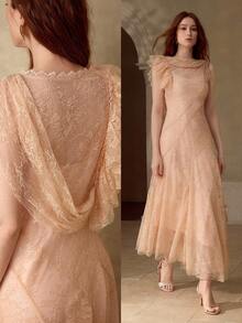 MOTF PREMIUM ĐẦM REN XẾP NẾP THANH LỊCH, XUÂN/HÈ - Hồng - Xem 1