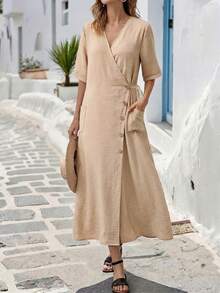 Breezaya 2026 Women's Vacation Style Dress - Khaki - View 3