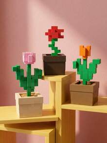 Joivida 1个像素玫瑰装饰品，独特的3D打印花卉摆件，塑料花卉制品，适用于床头柜、桌面、办公桌装饰、家具装饰，非常适合作为圣诞节、万圣节、复活节、情人节、生日礼物，独特而别致，是馈赠佳品的理想之选。 - 盆栽擺件 - 查看 15