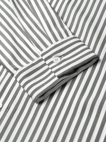 Manfinity Homme Men's Simple Blue And White Striped Woven Shirt - Grey - View 5