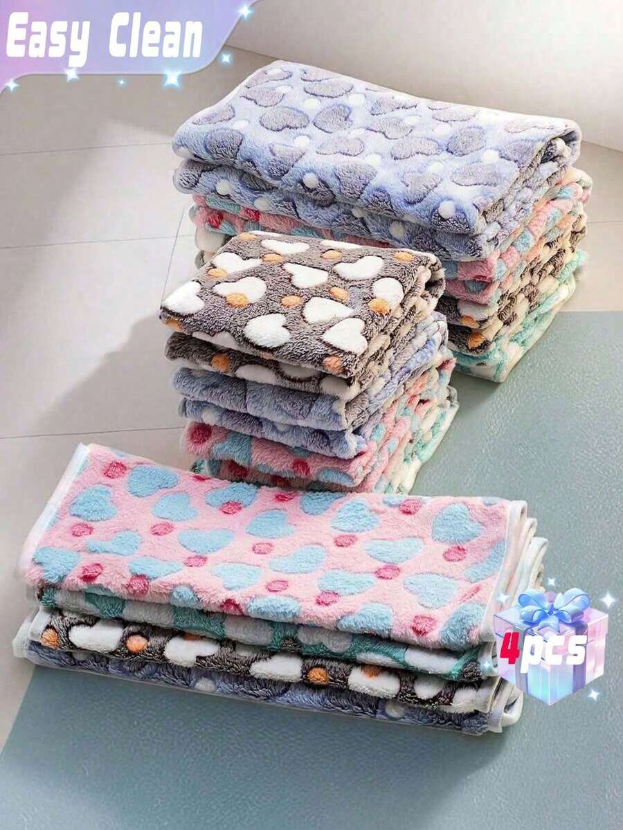 Selimut Anjing yang Cocok untuk Anjing dan Kucing, Selimut Tempat Tidur Anjing dengan Motif Cinta yang Lucu, Selimut Hewan Peliharaan Bulu Lembut dan Hangat, Tipis dan Serbaguna untuk Semua Musim, Cocok untuk Anjing Kecil dan Sedang, Berbagai Kucing, dan Guinea Pig - MultiWarna - View 1