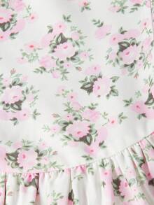 Sweetness Romantic Ditsy Floral Sleeveless Mini Dress, Sweet Countryside Style, Pink - Pink - View 4