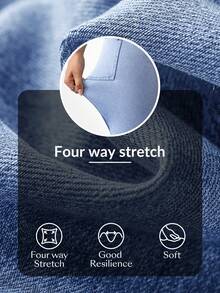 Flexra Knitted Denim Cargo Capri Pants - Blue - View 8