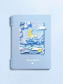 1 PC A5 Size Thick Loose-Leaf Notebook Oil Painting Scenery Coil Student Notebooks 60 Pages Cute Notebook With Detachable Pages For School, Journaling, School Supplies,Back To School - Multicolor - View 12