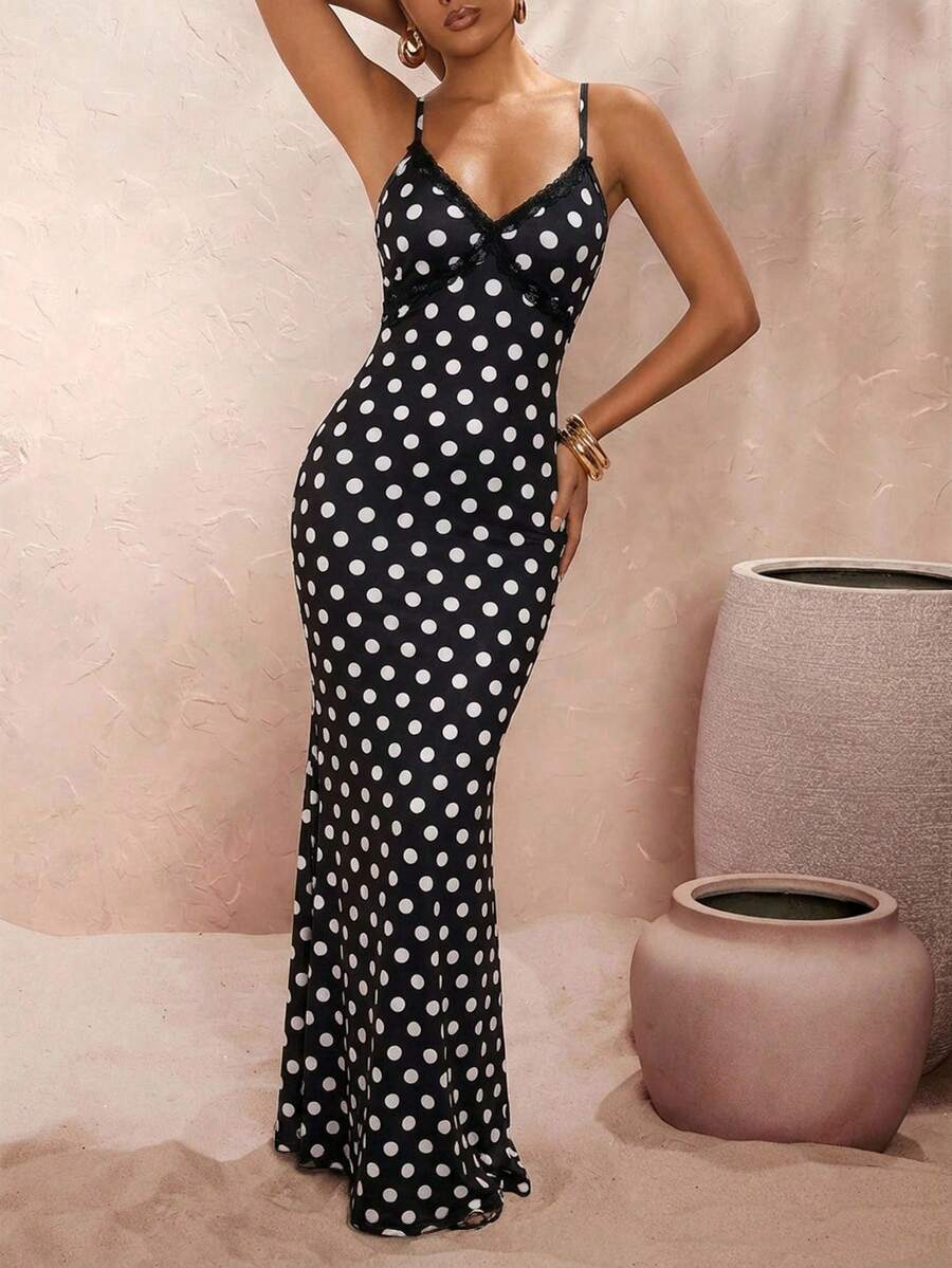 Opulessa 秋冬女装 万圣节 办公室 约会之夜 女巫 Y2K 性感蕾丝豹纹印花长裙 女士性感派对 舞会 半正式晚宴装 秋冬服装 - 黑色 - 查看 1