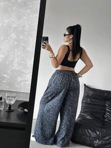 SHEIN Whyspr Plus Size Women Dark Style Distressed Jeans - Dark Grey - View 3