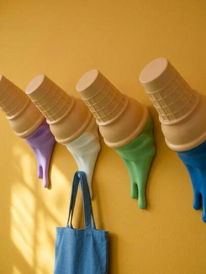 Joivida 1Pc 3D Printed Ice Cream Pendant, Stress Relief Toy, Wall Hanging Decoration, Holiday Ornament Model