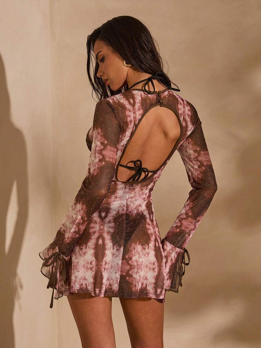 Glamine Women's Fashion New Rhinestone Embellished Party, New Year, Date Night Dress - Pink - View 1