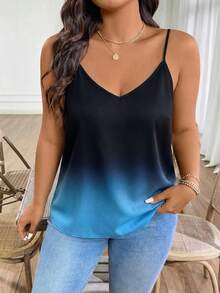 SHEIN Clasi Débardeur décontracté polyvalent pour femmes grandes tailles, à porter au quotidien - Bleu azur - Voir 2