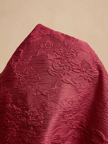 Poéselle New Chinese Style Waist-Cinching Cheongsam Top,Summer Top - Burgundy - View 7