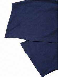 Manfinity Homme Men's Solid Color Casual Versatile Daily Wear Short Sleeve Shirt - Navy Blue - View 6