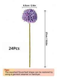 24支人造菊花球、蒲公英、绣球花组合花束，可作礼物送给朋友、新娘、婚礼花束，也可用于家居、办公室、咖啡馆、派对、婚礼装饰。 - 紫色 - 查看 3