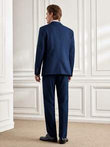 Officeau Bộ vest công sở thời trang nam SuitGent, bộ vest công sở trang trọng chất lượng cao, bộ tuxedo cưới dáng ôm cho chú rể, áo khoác vest nam. - Màu xanh hải quân - Xem 2