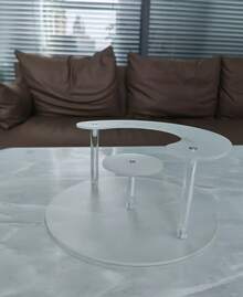1 pieza Soporte de exhibición de perfume redondo y trapezoidal moderno de acrílico, estantería de almacenamiento de cosméticos de varias capas, estantería de muestra de cosméticos transparente de alta calidad - Multicolor - Ver 11