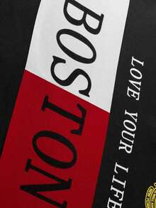 Manfinity Homme 加大码男士字母印花撞色休闲百搭通勤短袖Polo衫 - 彩色 - 查看 5