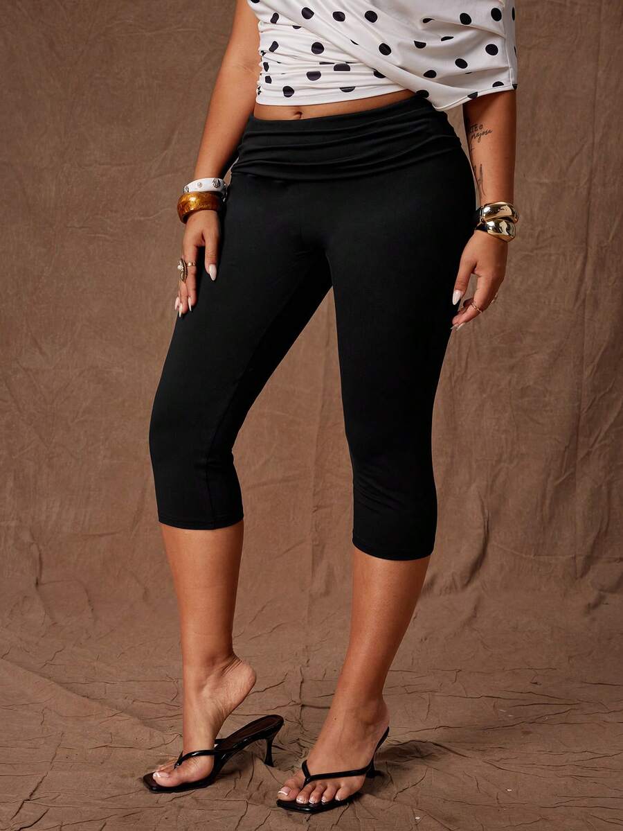Rustia Quần skinny co giãn dáng lửng, đa năng, cỡ lớn, thoải mái. - Xám - Xem 1