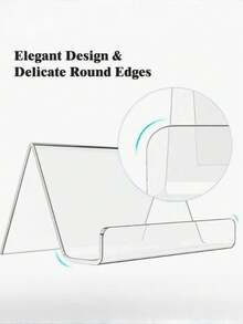 12 piezas Soporte de tarjeta de visita de acrílico transparente/Marco de mesa/Estante de exhibición/Suministros de oficina para restaurante - transparente - Ver 5