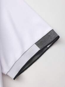 Manfinity Homme Men's Knight Print Casual Versatile Commuting Short Sleeve Polo Shirt - White - View 4