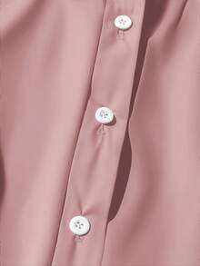EMERY ROSE Plus Size Casual Minimalist Pink Petal Sleeve Shirt - Multicolor - View 6