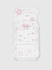 ROMWE Kawaii 1款创意简约甜美精致百搭的高品质软陶水钻吊坠，镶满钻石，闪亮音符，PVC材质，可DIY钻石饰品，赠送织带蝴蝶结、星形爱心水钻贴纸、亚克力透明蕾丝滑动卡套、校园卡套、旅行卡套、交通卡套、星形卡兔、钥匙扣配件、包包挂件，适合上班族、学生、派对爱好者、日常佩戴、节日礼物。 - 粉色-135 - 查看 7