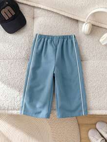 1pc Young Boys' Casual Sports Pants,Straight Leg,Soft & Comfortable,With Decorative Drawstring,Versatile For Daily Wear,School,Outdoor,All Seasons - Dusty Blue - View 6