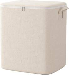 Clothing Storage, Cotton Linen Collapsible Closet Storage Bins With Zippered Top Reusable Large Organizer For Moving, Travel, And Home, L, Clothes Bag, Clothing Bags - Multicolor - View 1