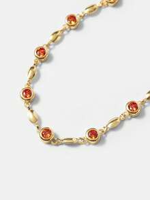 MOTF PREMIUM 18K镀金镶嵌时尚链式手链 - 金色 - 查看 3