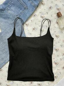 Attitoon 2pcs/Set Women's Backless Tight Camisole Set, Backless Camisole For Women's Summer Outfit,Summer Top - Multicolor - View 3