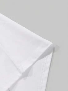 Manfinity EMRG Men's Letter & Lip Print Round Neck Short Sleeve T-Shirt - White - View 3