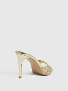 CUCCOO SZL Giày sandal cao gót thời trang nữ - Vàng - Xem 3
