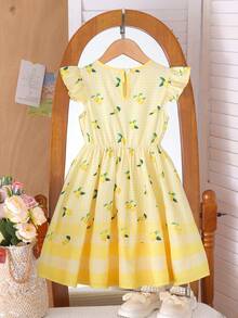Đầm chữ A tay ngắn thắt nơ họa tiết kẻ caro chanh ngọt ngào cho bé gái, thích hợp cho các buổi đi chơi mùa hè. - Nhiều màu - Xem 2
