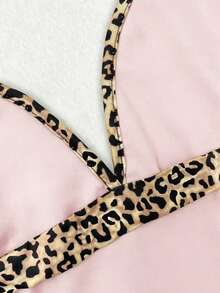 SHEIN 女士豹纹拼接休闲吊带衫 - 粉色 - 查看 5