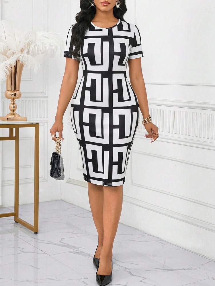 shein dresses knee length Shein white floral dress knee lenght bodycon size M BRAND NEW*