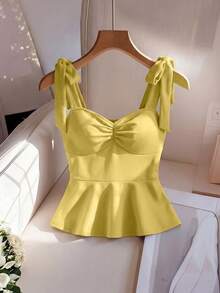 Camiseta de mujer elegante y romántica - Amarillo claro - Ver 7
