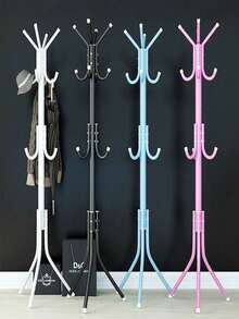 1PC Vertical Freestanding Clothes Rack Thickened Iron Modern Minimalist Coat Rack Simple Garment Hanger For Bedroom Living Room Entryway Home Heavy Duty Space Saving Sturdy Standing Clothes Drying Rack Home Organization - Multicolor - View 2