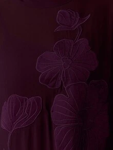 Anewsta Women's Long Dress, Middle Eastern Style Embroidered Robe Dress, Mother's Day Dress - Burgundy - View 7