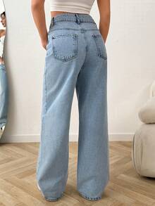 EURMUSE Quần jean nữ - Rửa trung bình - Xem 2