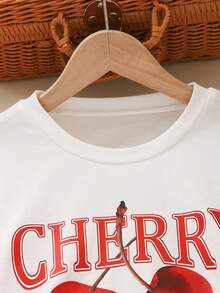 Sparklyn 2件套女童碎花印花T恤和高腰纹理阔腿裤套装 - 彩色 - 查看 3