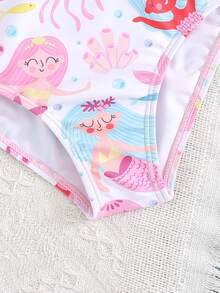 Cozy Pixies 小女孩可爱粉色美人鱼水下动物休闲度假泳装 - 彩色 - 查看 5