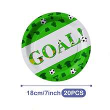 Green Football Disposable Plates, Napkins And Cups Set, Serves 20 Guests. This Disposable Party Set (Including Plates, Napkins And Cups) Is Perfect For Birthday Parties, Weddings And Family Picnics. - View 7