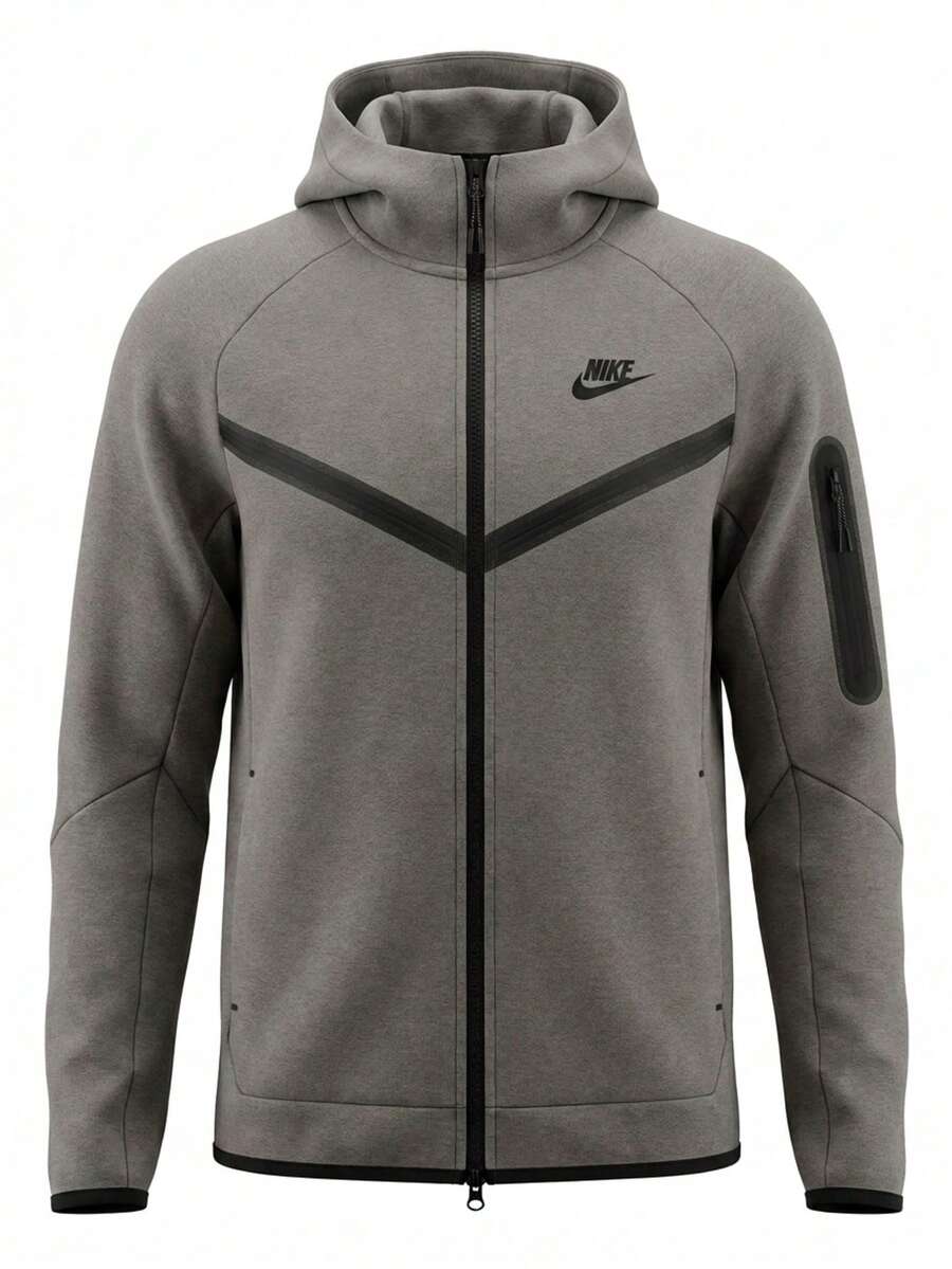 Nike Tech Men's Full-Zip Jacket Grey - Cave Stone/Black - View 1