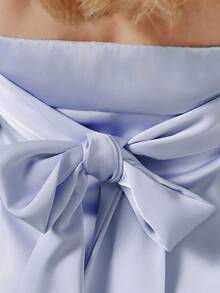 OverBlushhh Elegant Sexy Solid Color Backless Camisole Mini Dress, Summer Party Light Blue - Blue - View 6