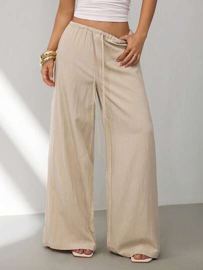 SHEIN PETITE 春夏秋冬女装浪漫/舞会/正式/生日/90年代风格/商务休闲/优雅/西部风/外出/时尚/休闲/千禧年风格/夜店/办公室/鸡尾酒会/复古/紧身/锐舞派对/音乐节/趣味/优雅/老钱/街头风/度假装/乡村音乐会/工作服/端庄/春假/单身派对/演唱会/酷炫/基础款/毕业/低腰/宽松/直筒/阔腿/万圣节/圣诞节/裤子