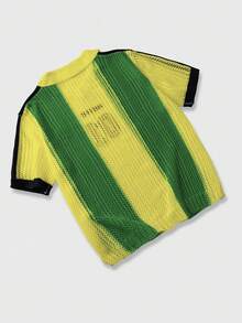 ROMWE MEN Street Life Men's Color Block Letter & Number Print Casual Versatile Daily Wear Knit Top - Multicolor - View 2