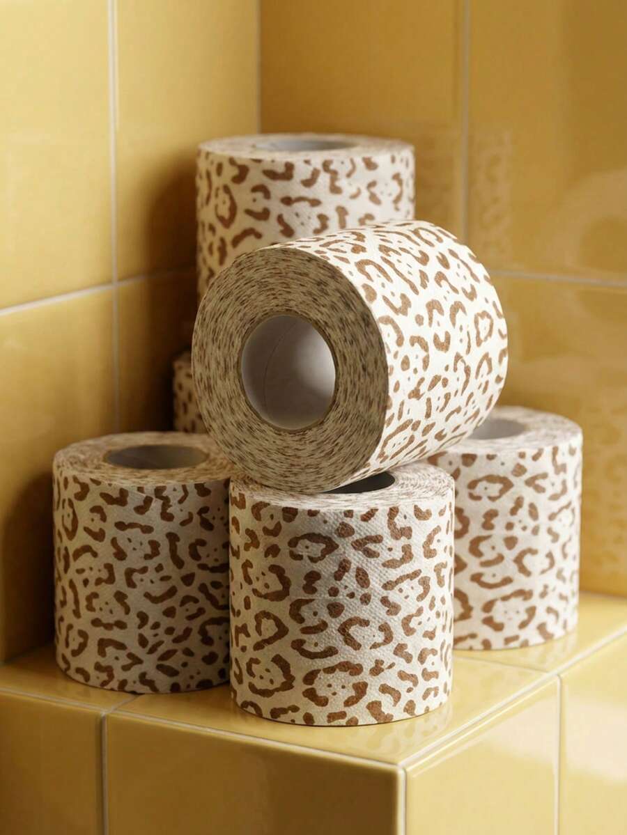 Joivida 1/2 cuộn giấy vệ sinh họa tiết da báo. Giấy vệ sinh gia dụng sáng tạo. Thích hợp cho nhà bếp, phòng khách và phòng tắm. - Nhiều màu - Xem 1