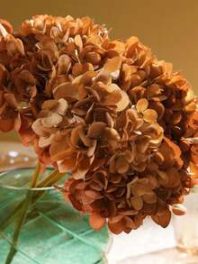 1Pc Orange Faux Hydrangea Flower High Quality Silk Like Artificial Floral Decor For DIY Wedding Bouquet Parties Home Living Room Kitchen Garden Hotel Office Spring Holiday Decoration Wreath Gift - Orange - View 7