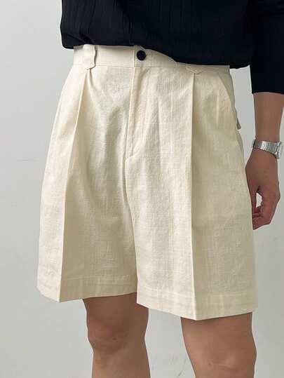 DAZY 杏色男士休闲短裤，适合通勤和夏季穿着