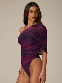 SHEIN BAE 女士休闲百搭日常连体衣 - 紫色 - 查看 4