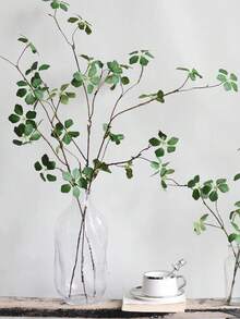 1Pc Artificial Branch With Leaves Imitation Japanese Azalea Twig Fake Spring Leaf Branch Fake Leaf Spray Willow Branch Hazelnut Branch For Vase Filler Office Home Wedding Decor - Multicolor - View 7