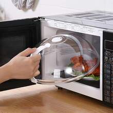 Tapa a prueba de salpicaduras para horno microondas, tapa transparente a prueba de salpicaduras para ollas de horno microondas con asa, cubierta para tazones y platos para el hogar y la cocina - Multicolor - Ver 1